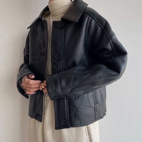 《予約販売》boa liner eco leather jacket_no0338