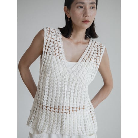 《予約販売》back accent crochet sleeveless_nt2346