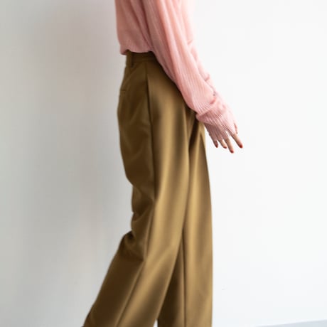【nokcha original】tuck oval pants/khaki brown_np0537