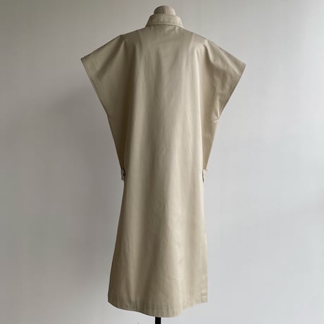 【nokcha original】twill slit long vest/ivory_no0204