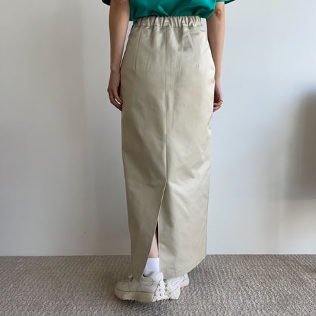 【nokcha original】twill long skirt/ivory_ns0063