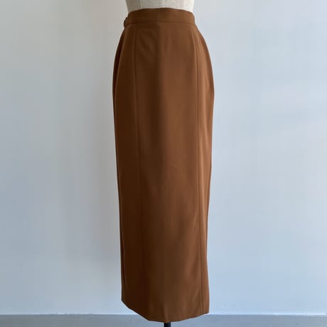 【nokcha original】stitch long skirt/camel brown_ns0059
