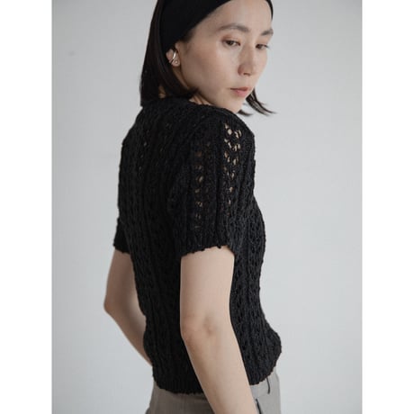 《予約販売》crochet minimal lady knit tops/2colors_nt2311