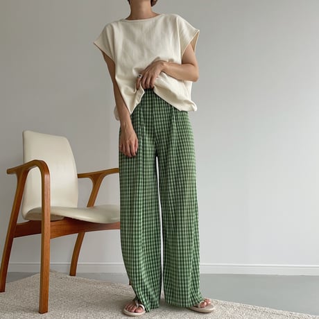 《予約販売》green check pants_np0430