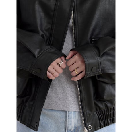 《予約販売》rich fake leather jacket/2colors_no0519