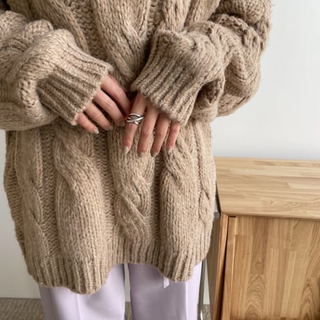 《予約販売》twist cable over knit_nt1224