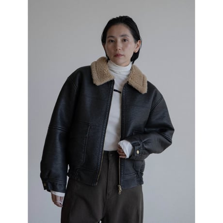 《予約販売》boa liner leather like jacket/2colors_no0411