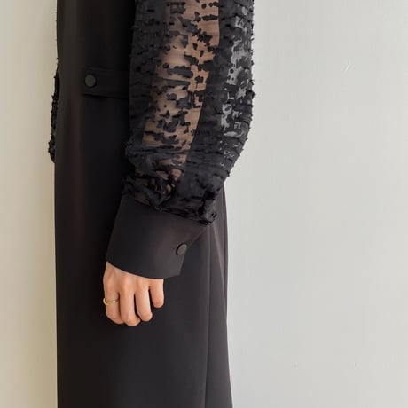 【nokcha original】sleeve dress/black_nd0135