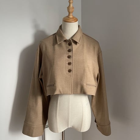 【nokcha original】half minimal jacket/beige_no0148