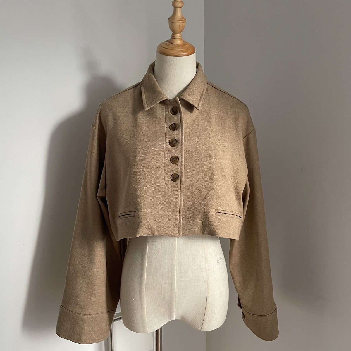 nokcha original】half minimal jacket/beige_no01 nokcha original】half minimal jacket/beige_no01