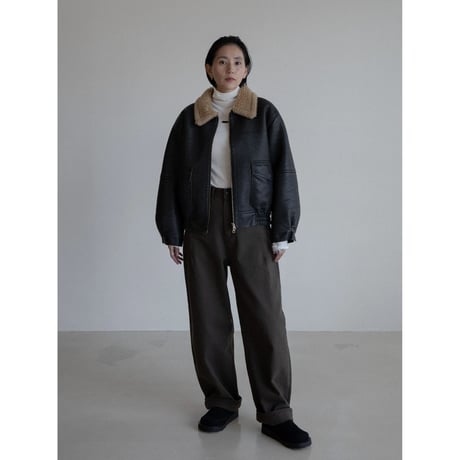 《予約販売》boa liner leather like jacket/2colors_no0411