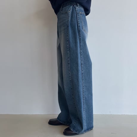 《予約販売》side tuck wide jeans/2colors_nj0096