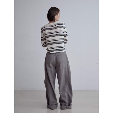 《予約販売》accent border knit cardigan/2colors_nt2515