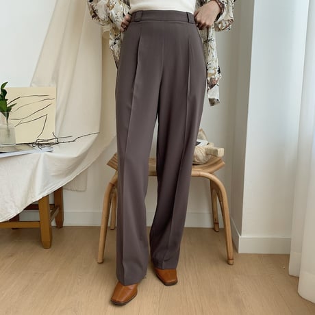 【nokcha original】slit long slacks pants/2colors_np0146