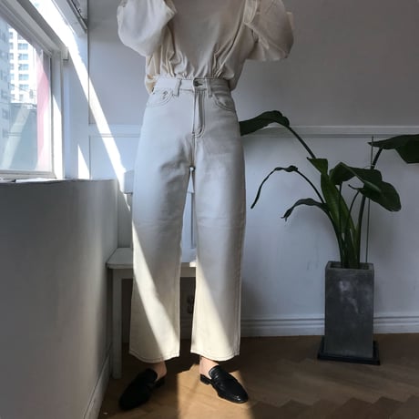 ＊予約販売＊ステッチパンツ/アイボリー_np0001