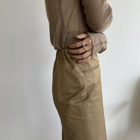 【nokcha original】twill long skirt/beige_ns0064