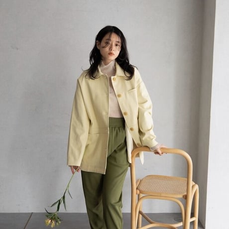 【nokcha original】twill over jacket/light yellow_no0199