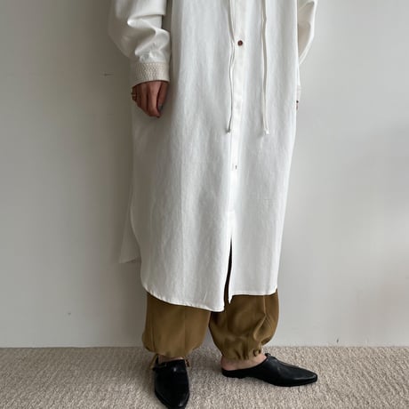 【nokcha original】accent jacquard long shirt/ivory_nb0080