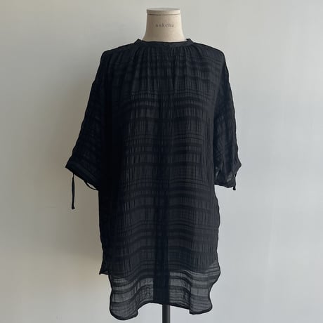 【nokcha original】mulch jacquard blouse/black_nb0156