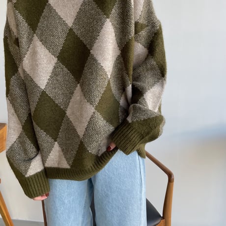 《予約販売》argyle soft knit/2colors_nt1121