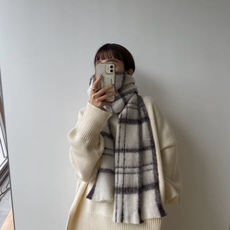 《予約販売》warm check muffler_na0477