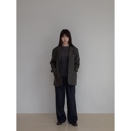 《予約販売》vintage like tailored eco leather jacket_no0369