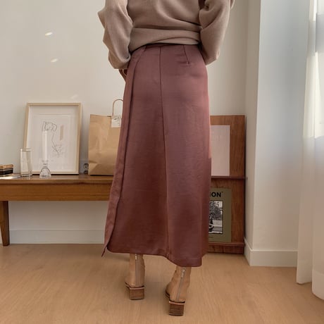 ✳︎予約販売✳︎satin wrap skirt/2colors_ns0022