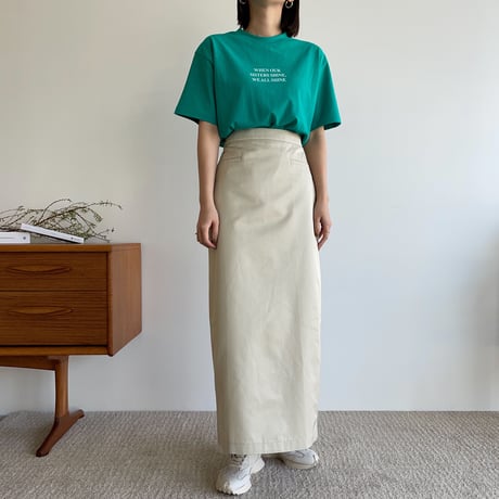 【nokcha original】twill long skirt/ivory_ns0063