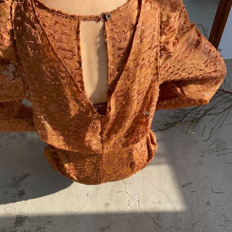 【nokcha original】jacquard sheer dress/camel_nd0092