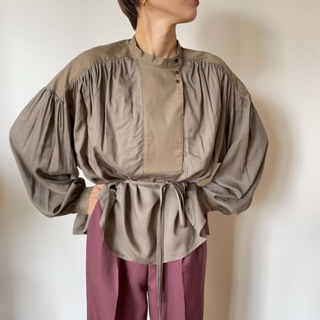 【nokcha original】2way volume blouse/ moca_nt0842