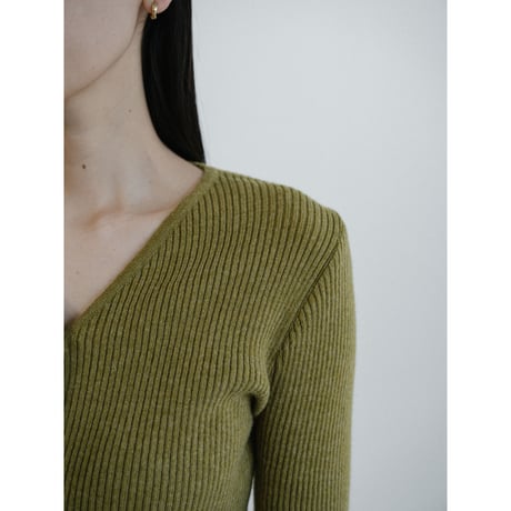 《予約販売》v neck lady lib knit cardigan/2colors_nt2471