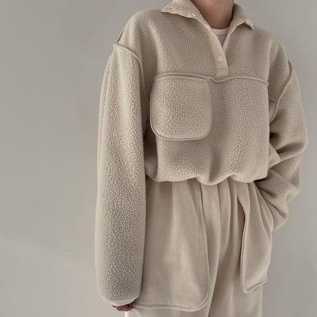 【nokcha original】mannish minimal fleece/2colors_no0330