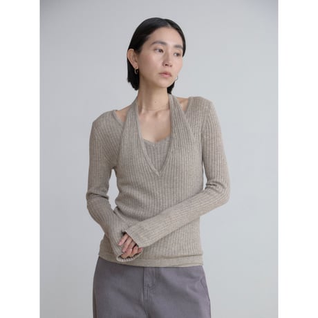 《予約販売》dokking holrer neck knit tops/2colors_nt2495