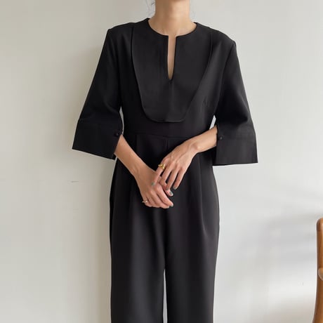 【nokcha original】rich jumpsuit/black_np0671