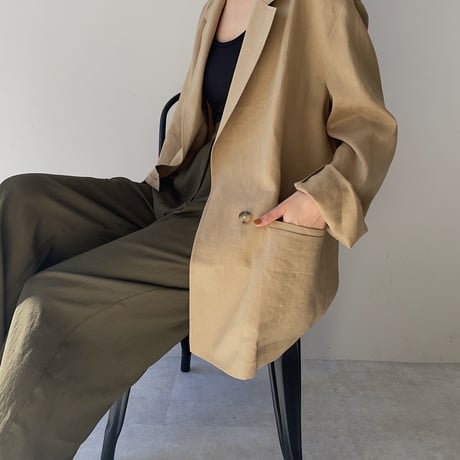 【nokcha original】linen tailored jacket/beige_no0158