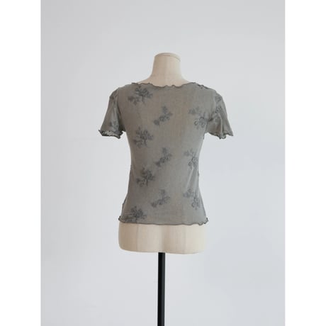 《予約販売》flower pattern sheer tops/2colors_nt2590
