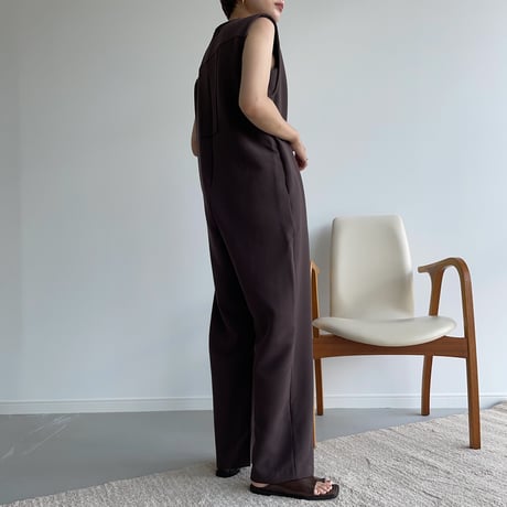 【nokcha original】quality lady jumpsuit/deep brown_np0423