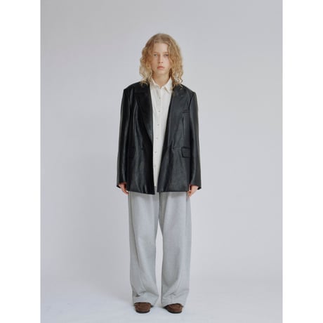 - AUTHENTIC series - double breasted fake leather jacket/black_an0057