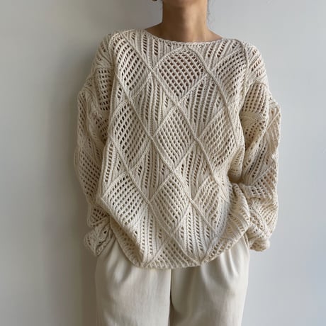 《予約販売》pattern low gauge knit/2colors_nt1614