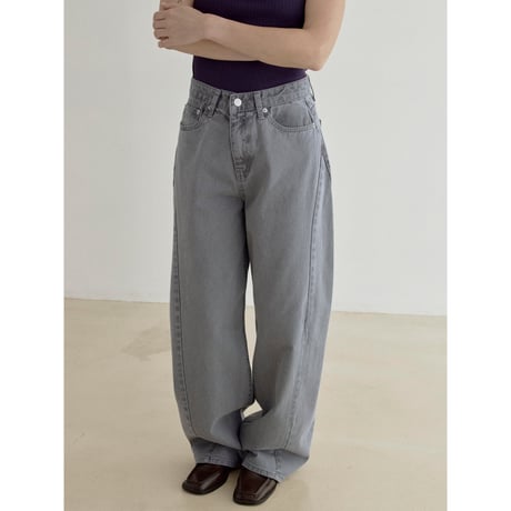《予約販売》ashed oval black jeans_nj0185