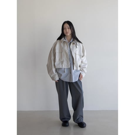 《予約販売》pin stripe tuck wide pants/2colors_np0973