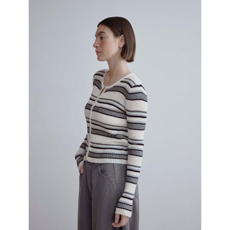《予約販売》accent border knit cardigan/2colors_nt2515