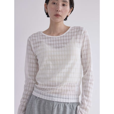 《予約販売》check sheer tops/2colors_nt2520