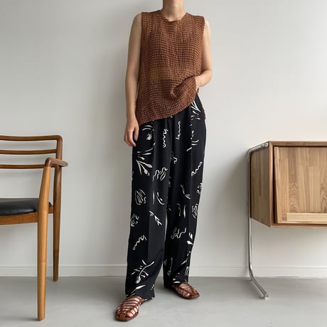 【nokcha original】nuance pattern pants/black_np0421