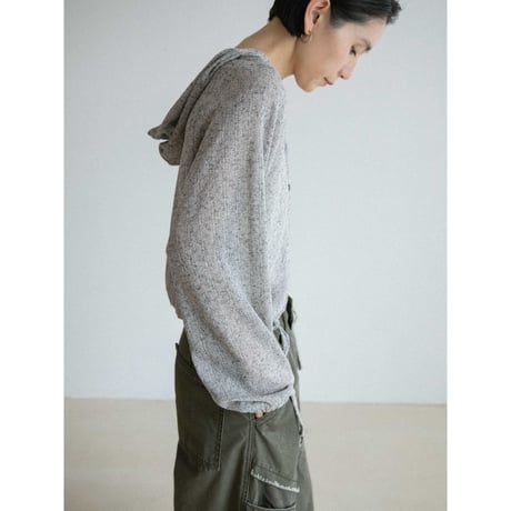 《予約販売》melange knit hoodie cardigan_no0527