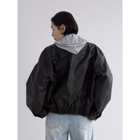 《予約販売》rich fake leather jacket/2colors_no0519