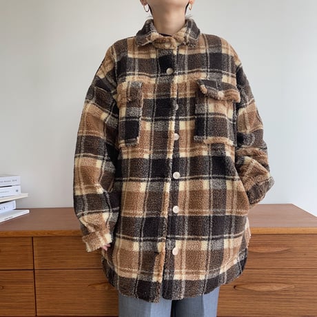 《予約販売》check boa jacket_no0170