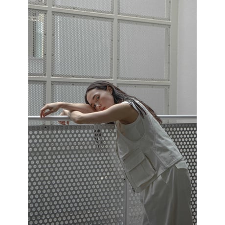 - AUTHENTIC series - mannish twill vest/white_an0007
