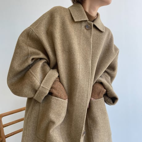 【nokcha original】HAND MADE herringbone over wool coat/beige_no0160