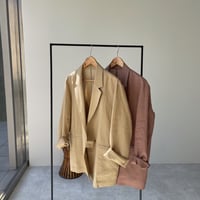 【nokcha original】linen tailored jacket/pink brown_no0159